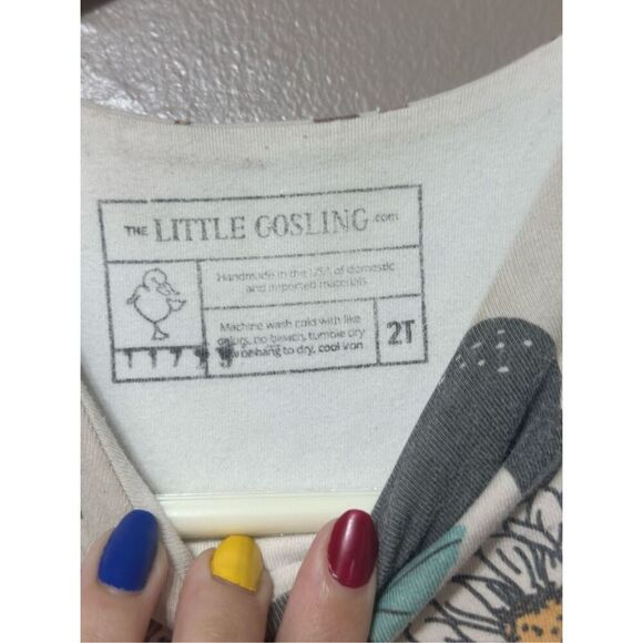 Little Gosling Animal & Floral Print Long Sleeve Fit & Flare Toddler's Dress 2T - Picture 6 of 11